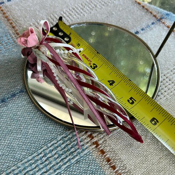 Set of 3 Vintage Glass Icicle Ornaments with Ribbons & Roses, 6” Spiral Ornament - Picture 12 of 13